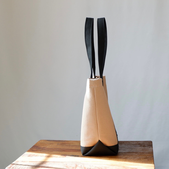 h様専用ページ◇倉敷帆布のトート◇Ｍ◇シナモン×ブラック 4枚目の画像