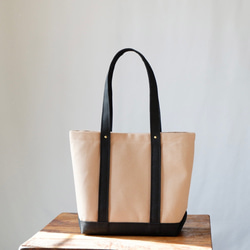 h様専用ページ◇倉敷帆布のトート◇Ｍ◇シナモン×ブラック 2枚目の画像