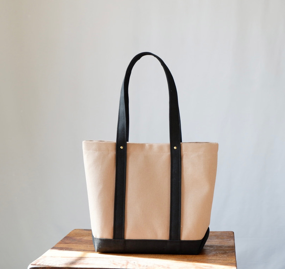 h様専用ページ◇倉敷帆布のトート◇Ｍ◇シナモン×ブラック 2枚目の画像