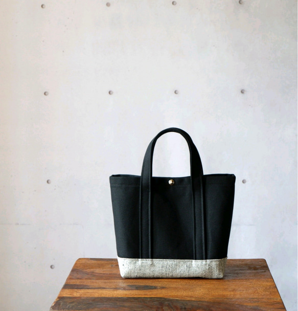 トートＳ◇杢グレー×ブラック | 倉敷帆布 2枚目の画像