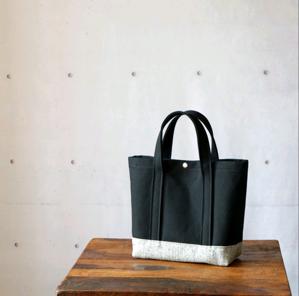 トートＳ◇杢グレー×ブラック | 倉敷帆布 1枚目の画像