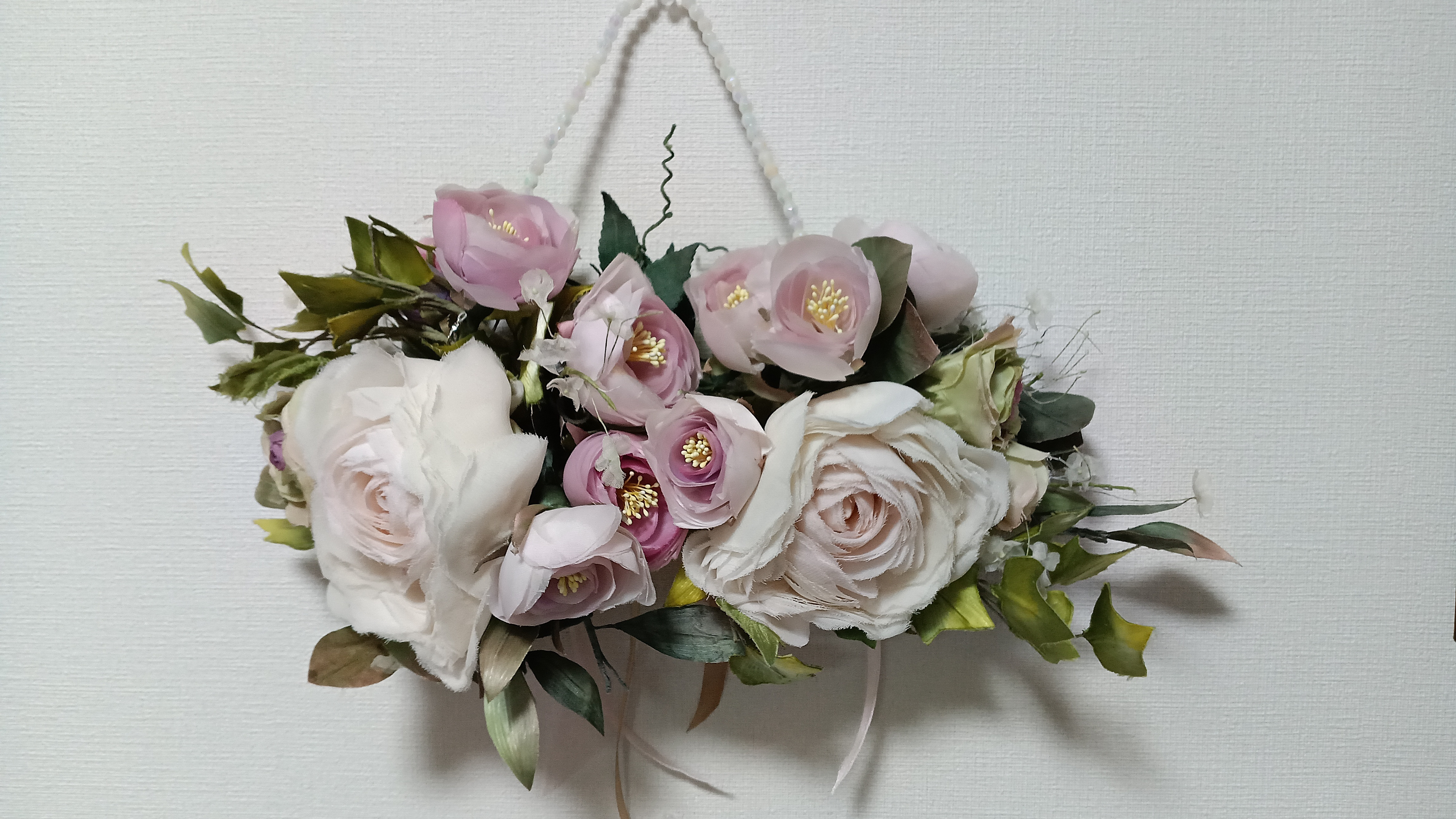 アートフラワー　壁掛け薔薇