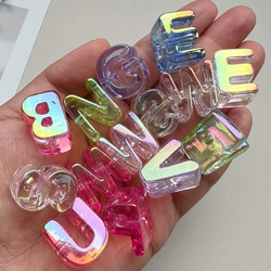 【5個】6mm穴　イニシャル　パーツ　ハンドメイド　ビーズ　材料　DIY  パラコード作品用　イェロー 5枚目の画像