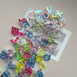 【5個】6mm穴　イニシャル　パーツ　ハンドメイド　ビーズ　材料　DIY  パラコード作品用　イェロー 6枚目の画像