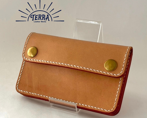 姫路レザー・手縫いミドルトラッカーウォレット／ メンズ レディース本