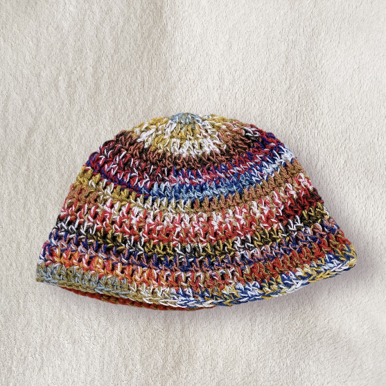クラッシャーハット　クロシェハット　バケットハット　帽子　男女兼用　カラフル