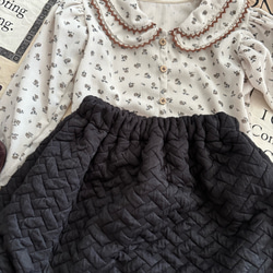 花柄コーデュロイセーラー襟ブラウス　秋服　子供服　キッズ服　韓国　ベビー服　80 90 100 コーデュロイ 3枚目の画像