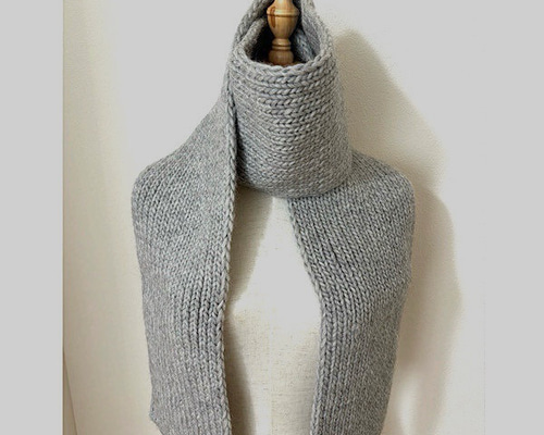 手編みマフラー ロービングヤーン使用 ウール80％アルパカ20％(日本製