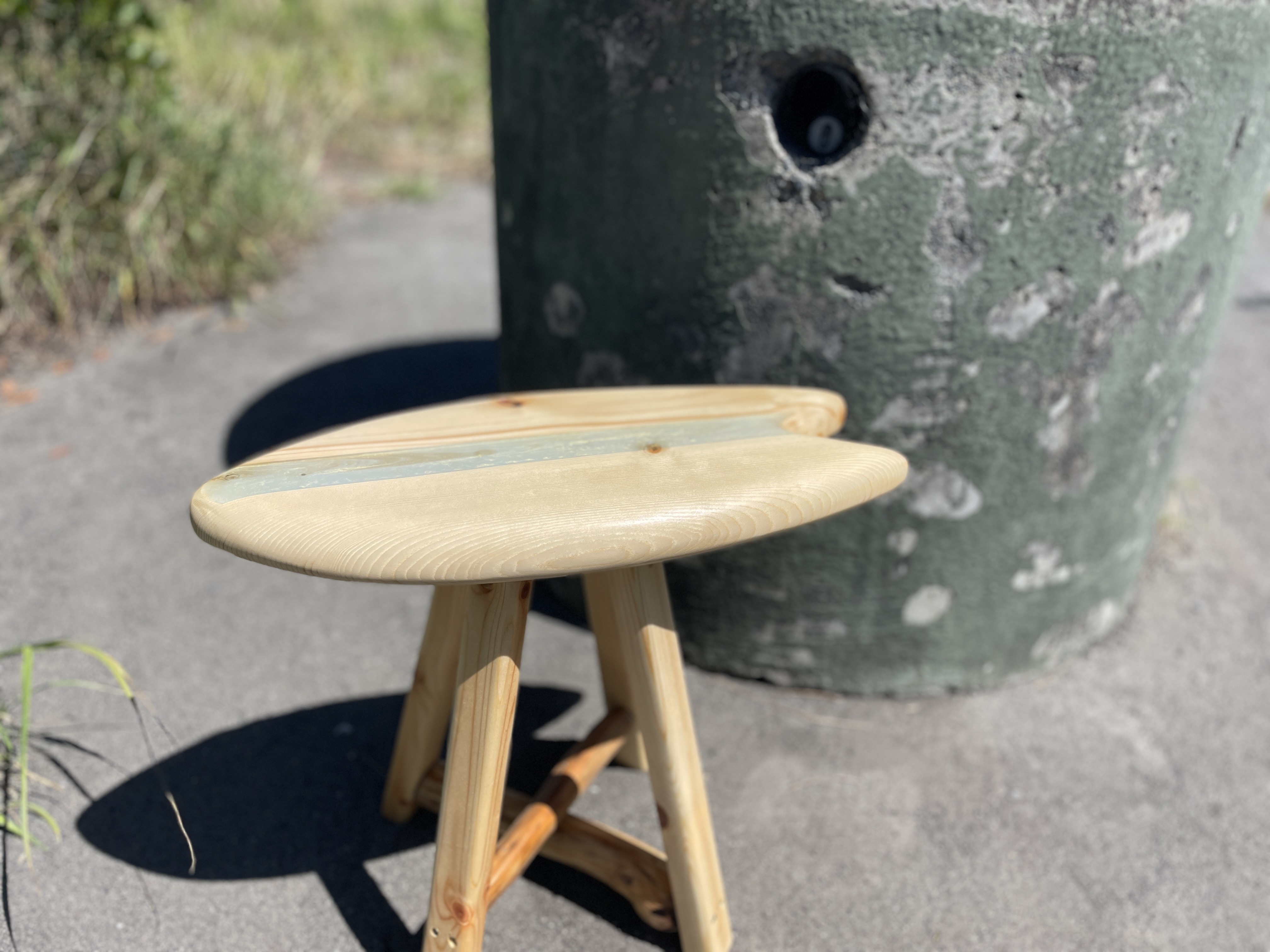 フィッシュボードスツール【シングル】【ウッド】【レジン】【サーフ】【インテリア】【花台】