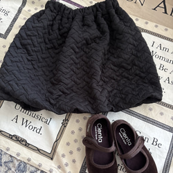 キルティングニットバルーンスカート　キッズ服　子供服　ベビー服　秋冬服　キルティング　 1枚目の画像