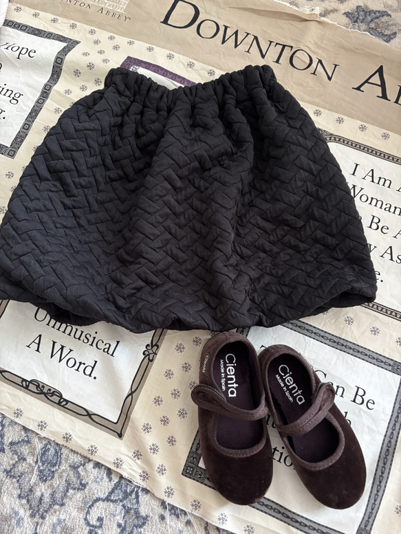 キルティングニットバルーンスカート　キッズ服　子供服　ベビー服　秋冬服　キルティング　 1枚目の画像