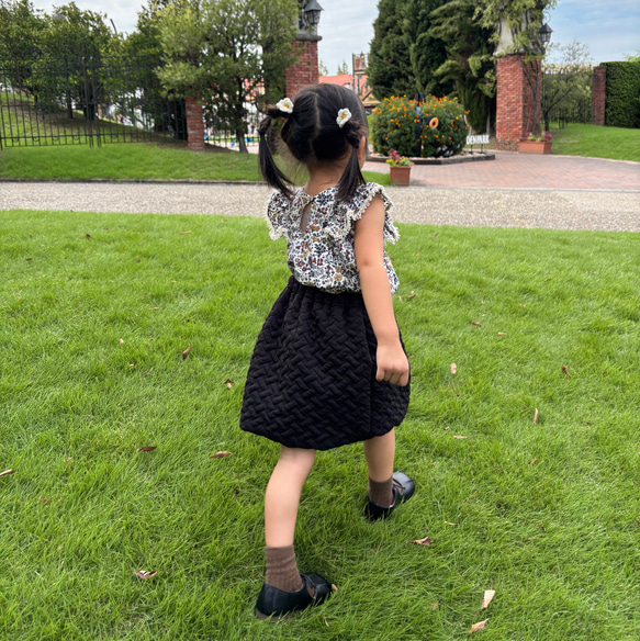 キルティングニットバルーンスカート　キッズ服　子供服　ベビー服　秋冬服　キルティング　 4枚目の画像