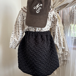 キルティングニットバルーンスカート　キッズ服　子供服　ベビー服　秋冬服　キルティング　 3枚目の画像