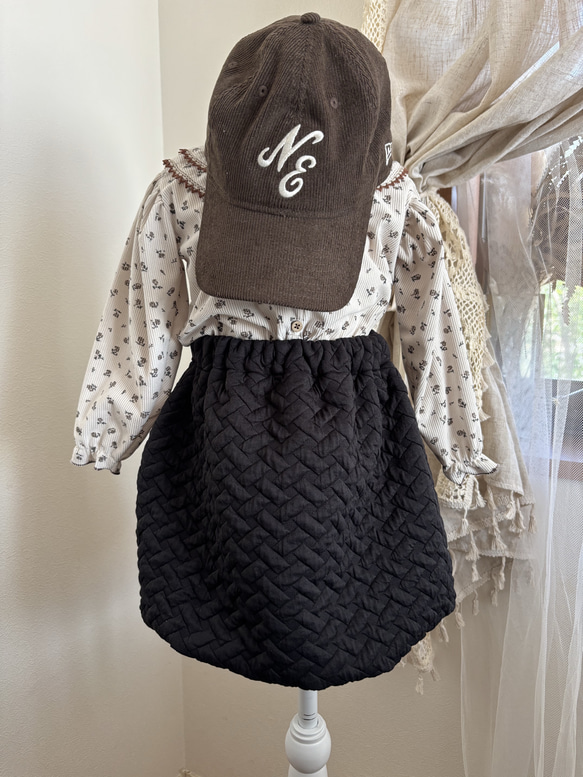 キルティングニットバルーンスカート　キッズ服　子供服　ベビー服　秋冬服　キルティング　 3枚目の画像