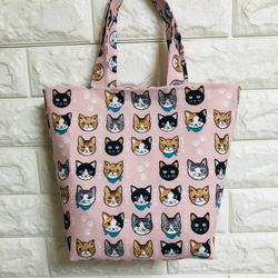 ❤️yukiemon 街並みと動物たちの暮らしを描いた柄 ビッグトート