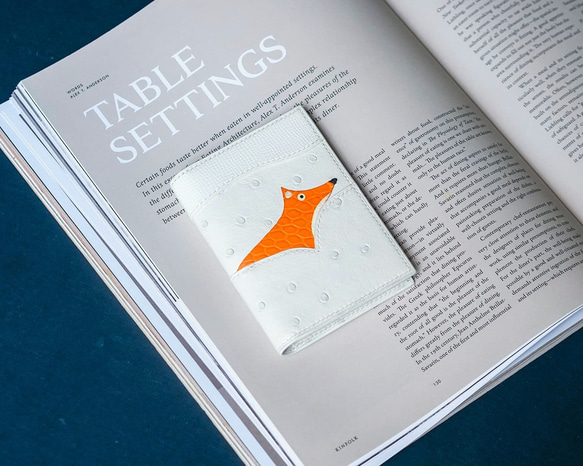 キツネ財布　ミニお財布　オーストリッチ 4枚目の画像