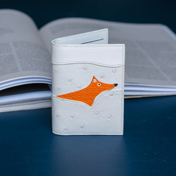 キツネ財布　ミニお財布　オーストリッチ 1枚目の画像