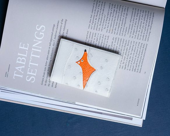 キツネ財布　ミニお財布　オーストリッチ 5枚目の画像