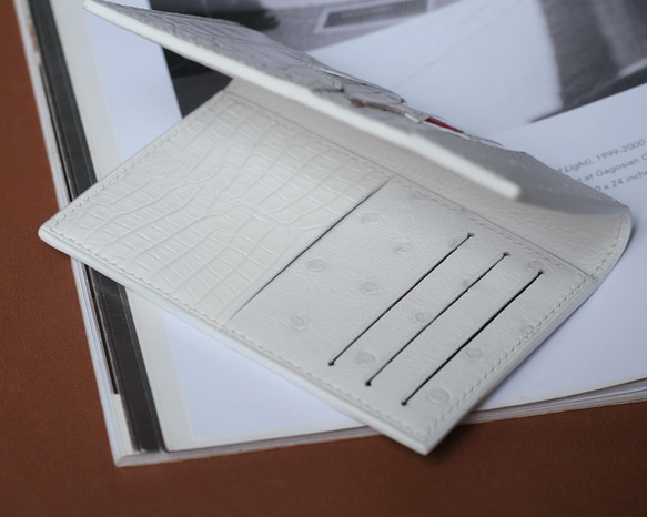 白狐ミニお財布　クロコダイル 4枚目の画像