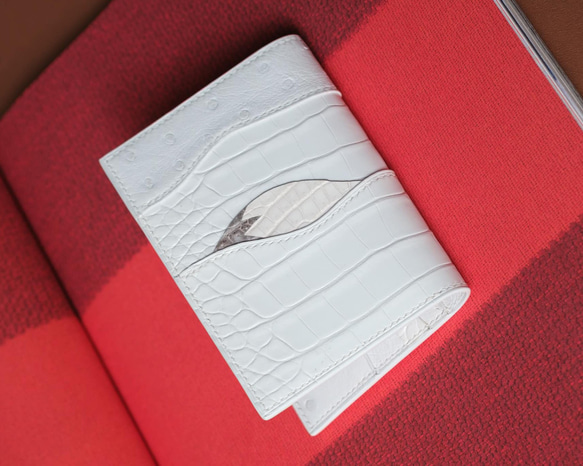 白狐ミニお財布　クロコダイル 5枚目の画像