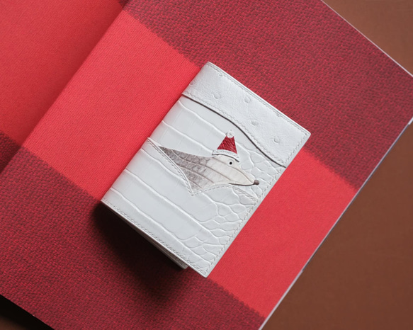 白狐ミニお財布　クロコダイル 1枚目の画像