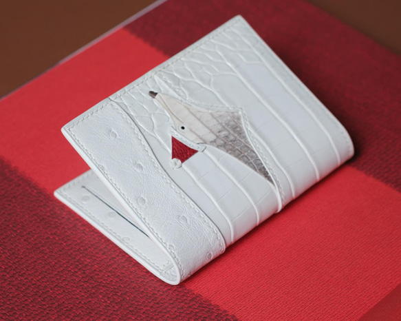 白狐ミニお財布　クロコダイル 6枚目の画像