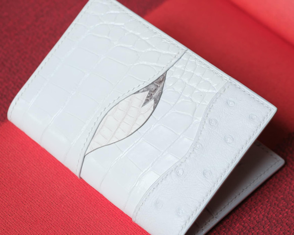 白狐ミニお財布　クロコダイル 8枚目の画像