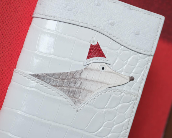 白狐ミニお財布　クロコダイル 2枚目の画像