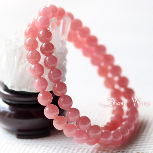 高品質インカローズ ブレスレット約5.9～6.2mm1本 愛や夢の石✿天然石