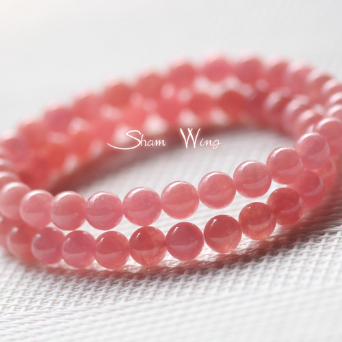 ピンク 天然石 高品質インカローズブレスレット 高品質インカローズ ブレスレット約5.9～6.2mm1本 愛や夢の石✿天然石
