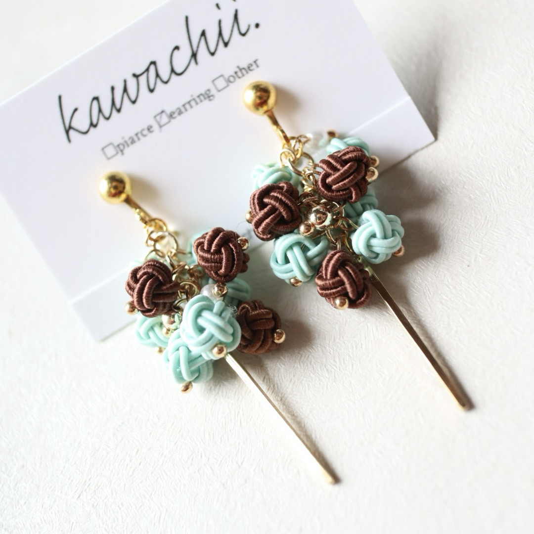 水引イヤリング_merrydots_mintochoco