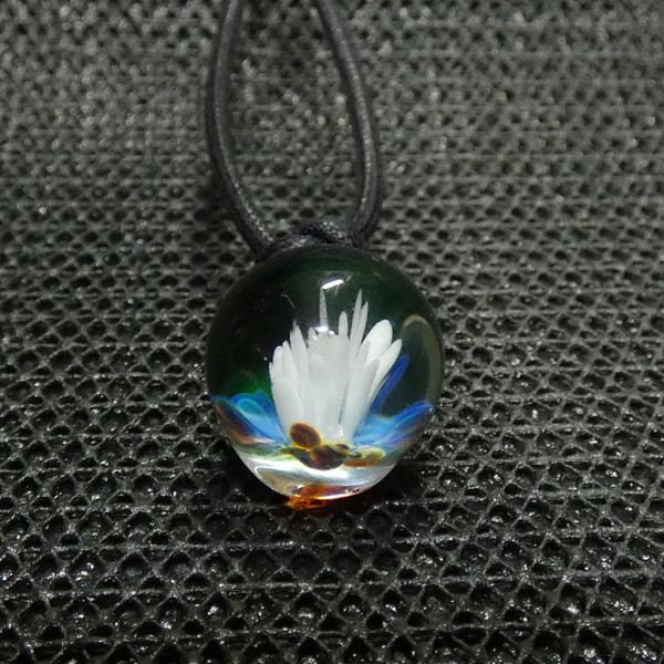 フラワーNO.435（ガラス、とんぼ玉、小さな花、一点物、伝統工芸）