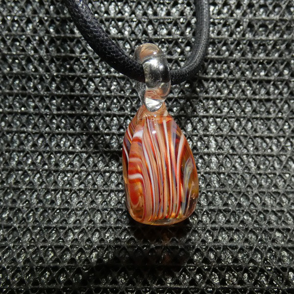 流線模様NO.436（ガラス、とんぼ玉、一点物、伝統工芸、ネックレス）