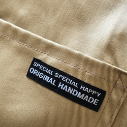 キッズエプロン 1人で着れる 子どもエプロン 140 子供エプロン 男の子エプロン 女の子エプロン 三角巾 モカベージュ 4枚目の画像