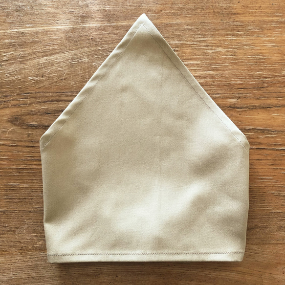 キッズエプロン 1人で着れる 子どもエプロン 140 子供エプロン 男の子エプロン 女の子エプロン 三角巾 モカベージュ 8枚目の画像