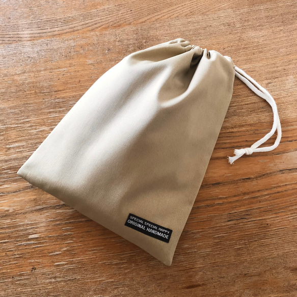 キッズエプロン 1人で着れる 子どもエプロン 140 子供エプロン 男の子エプロン 女の子エプロン 三角巾 モカベージュ 9枚目の画像