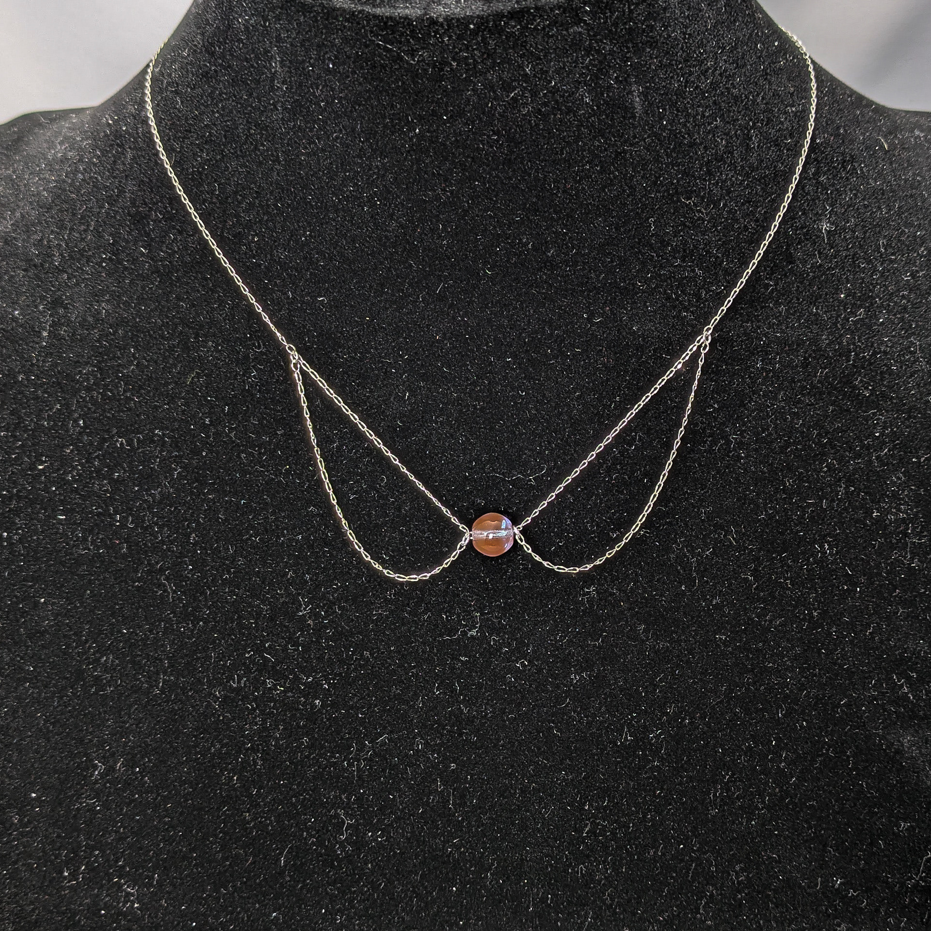 アンティークサフィレットビーズのネックレス(シルバー925)