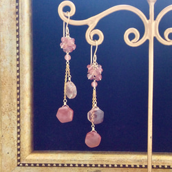 秋色アンデシンのロングピアス 7枚目の画像