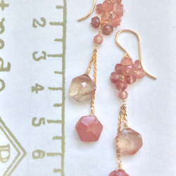 秋色アンデシンのロングピアス 6枚目の画像