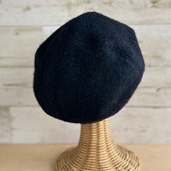 ラウンドベレー帽子・ミッドナイトブルー 4枚目の画像