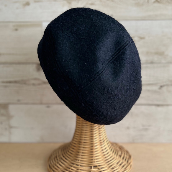 ラウンドベレー帽子・ミッドナイトブルー 3枚目の画像