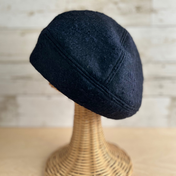 ラウンドベレー帽子・ミッドナイトブルー 8枚目の画像