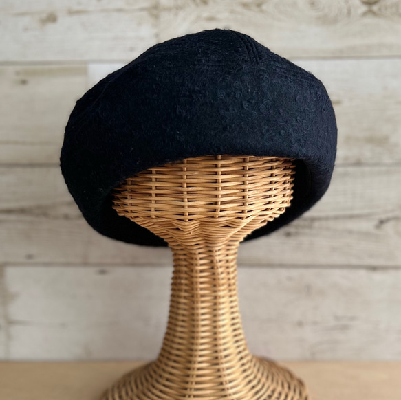 ラウンドベレー帽子・ミッドナイトブルー 6枚目の画像