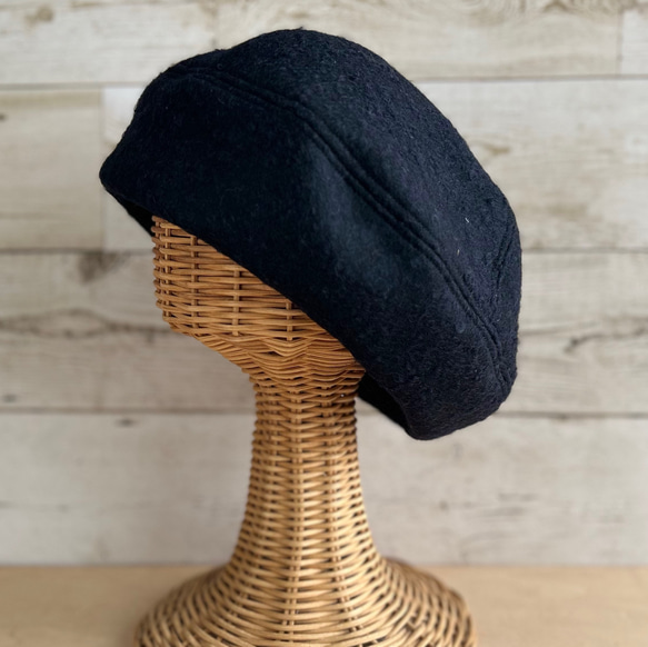 ラウンドベレー帽子・ミッドナイトブルー 2枚目の画像