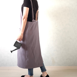 新色追加‼アジャスターで着心地満点！ラップ型エプロン ・スモーキーパープル 2枚目の画像