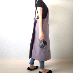 新色追加‼アジャスターで着心地満点！ラップ型エプロン ・スモーキーパープル 8枚目の画像