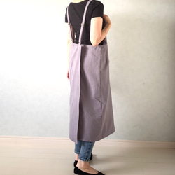 新色追加‼アジャスターで着心地満点！ラップ型エプロン ・スモーキーパープル 9枚目の画像