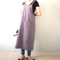 新色追加‼アジャスターで着心地満点！ラップ型エプロン ・スモーキーパープル 12枚目の画像
