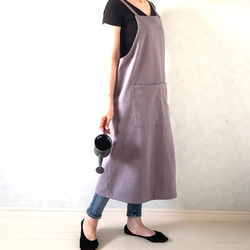 新色追加‼アジャスターで着心地満点！ラップ型エプロン ・スモーキーパープル 13枚目の画像