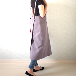 新色追加‼アジャスターで着心地満点！ラップ型エプロン ・スモーキーパープル 16枚目の画像